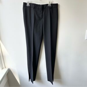 Theory black wool women’s low rise dress pants with ankle vent